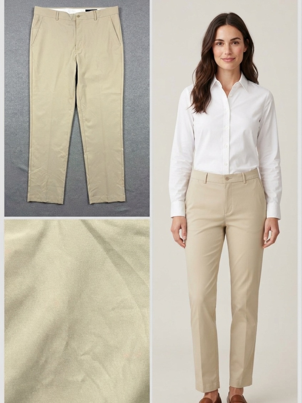 Greg Norman Mens Pants Size 36x30 Beige Stretch Flat Front Performance Mid Rise